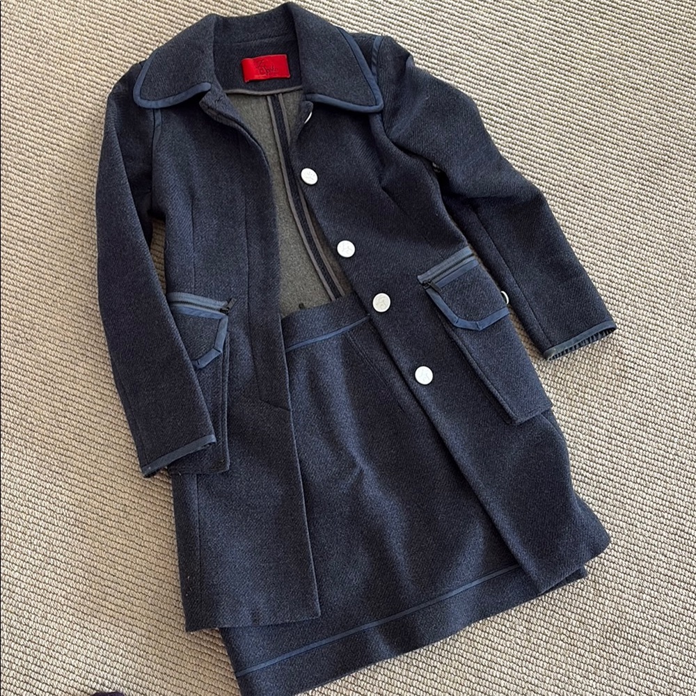 Z Spoke by Zac Posen Women’s Navy Blue Coat / Skirt Set, Size 2